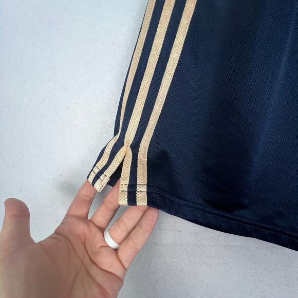 Vintage Adidas Navy Blue Pink Basic Side Stripe Athletic Running Womens Shorts L - Picture 5 of 15